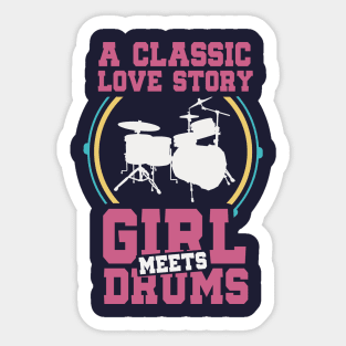 Drummer Girl Love Story Sticker